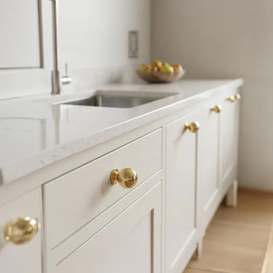 Solid Brass Round Cabinet, Drawer Knob