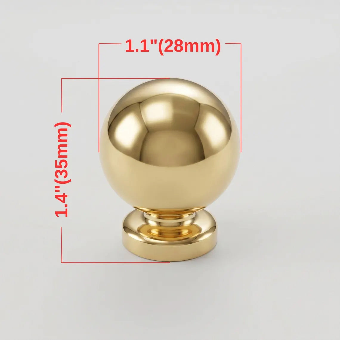 Solid Brass Round Cabinet, Drawer Knob