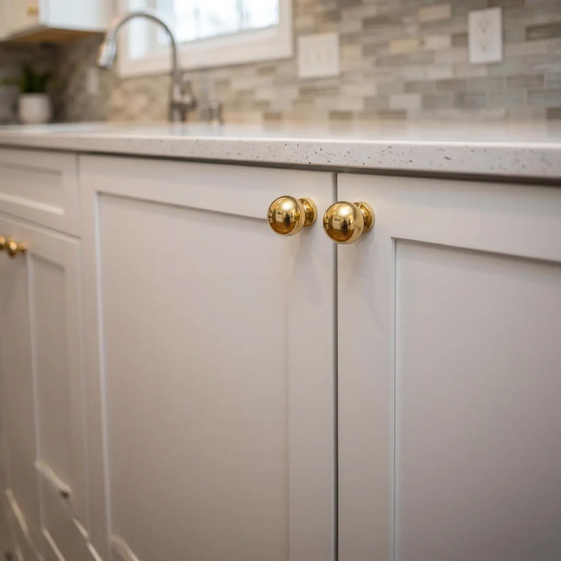 Solid Brass Round Cabinet, Drawer Knob