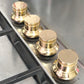 Handcrafted Unlacquered Brass Stove Knobs - Set of 4