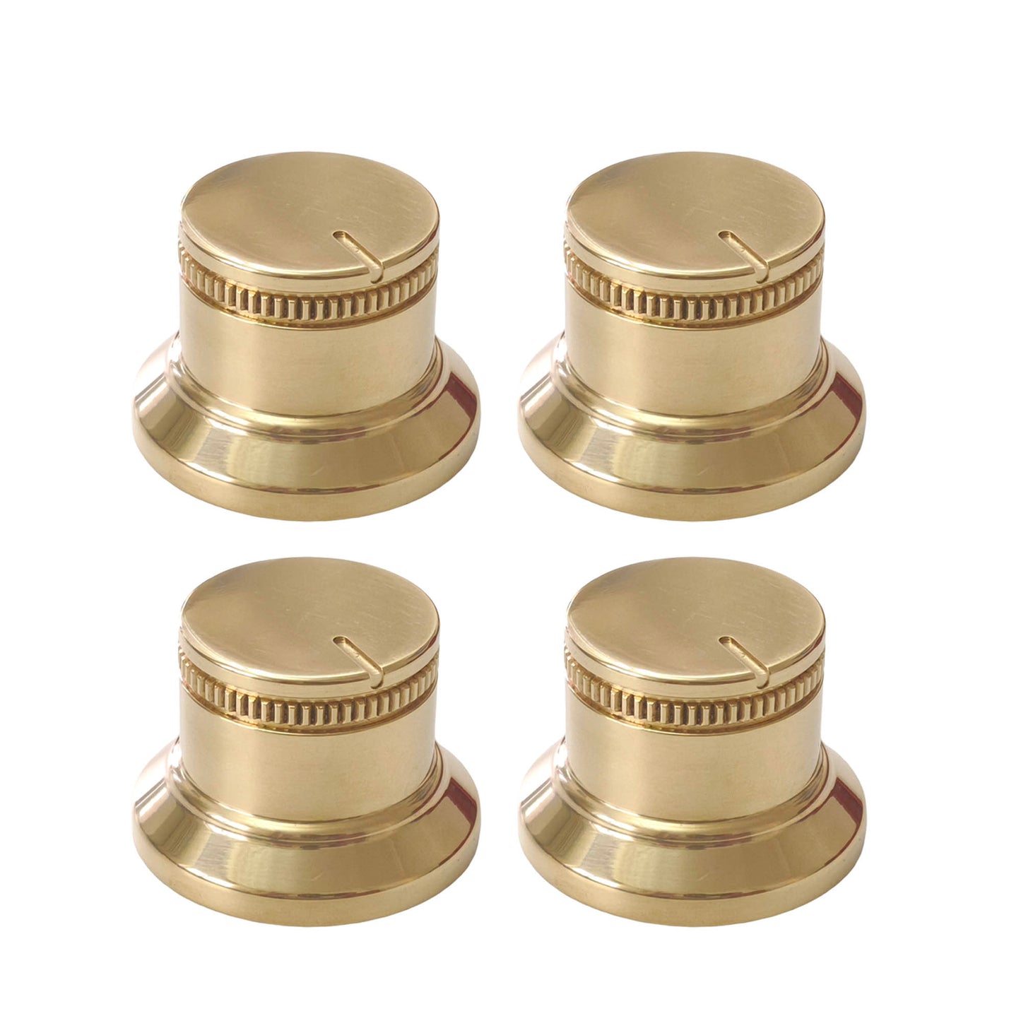 Handcrafted Unlacquered Brass Stove Knobs - Set of 4